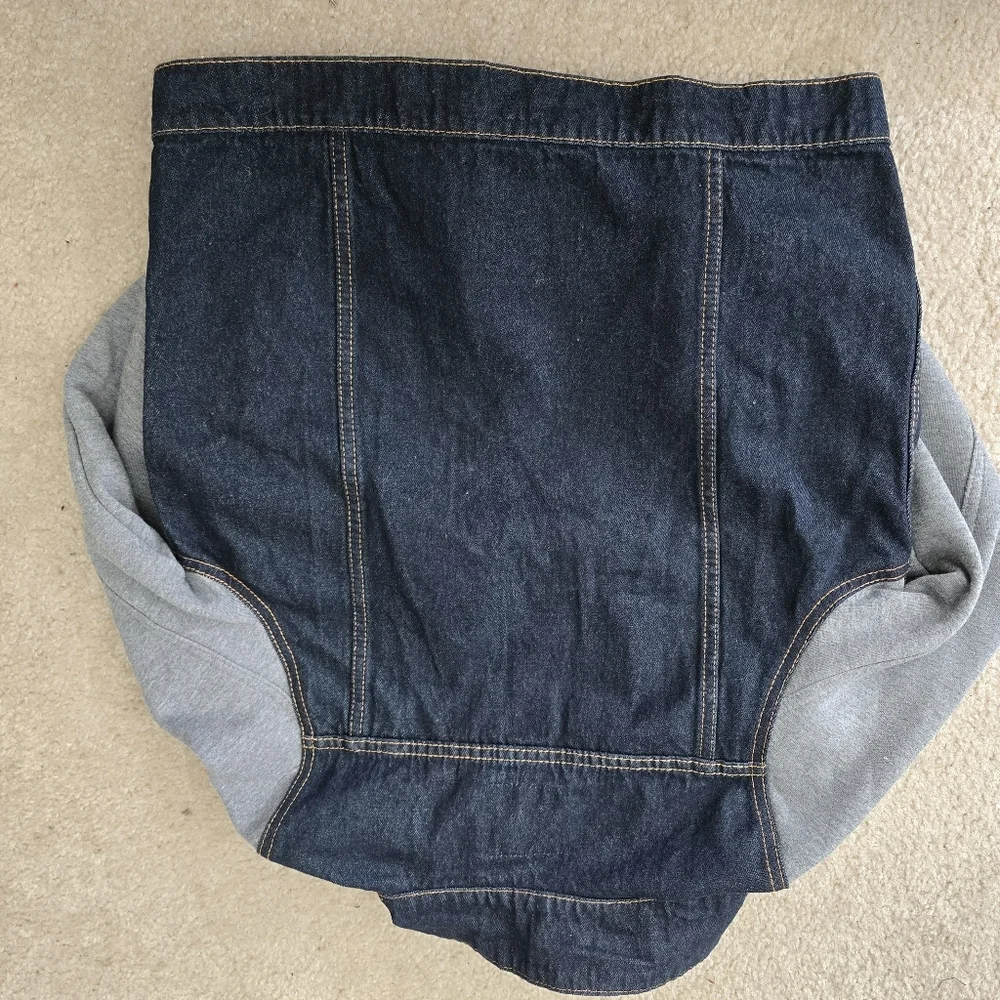 RSQ Boys Hooded Denim Trucker Jacket NWT XL Layered Hoodie StyleClassic